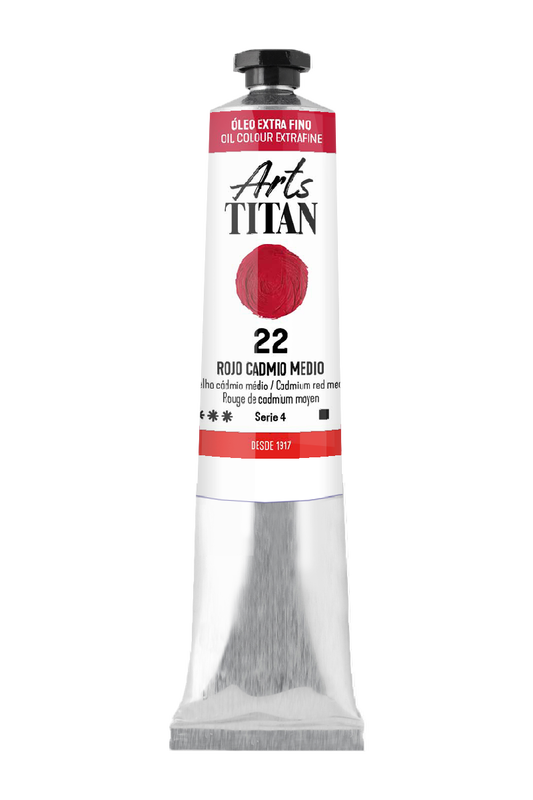 Titán Óleo ExtraFino 60ml Serie 3 Número 22 Color Rojo Cadmio Medio