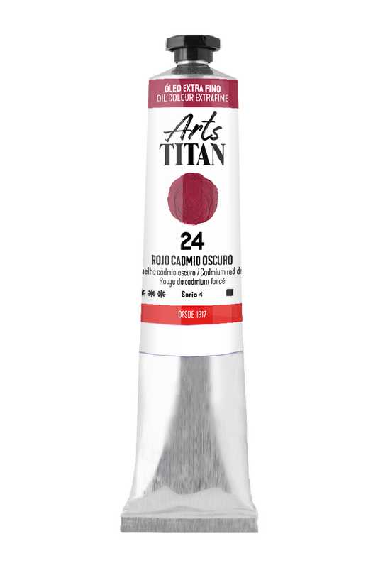 Titán Óleo ExtraFino 60ml Serie 4 Número 24 Color Rojo Cadmio Oscuro