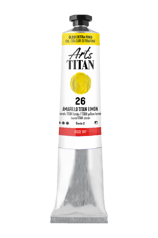 Titán Óleo ExtraFino 60ml Serie 2 Número 26 Color Amarillo Limón Titan