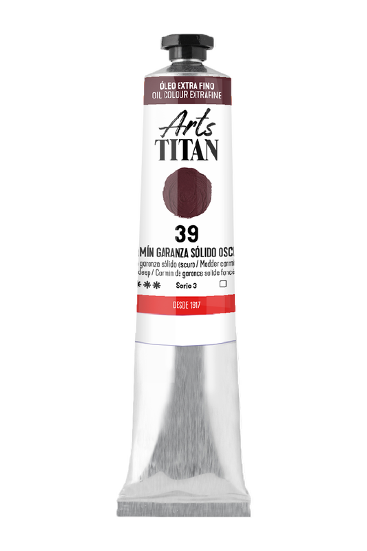 Titán Óleo ExtraFino 60ml Serie 3 Número 39 Color Carmín Garnaza Solido Oscuro
