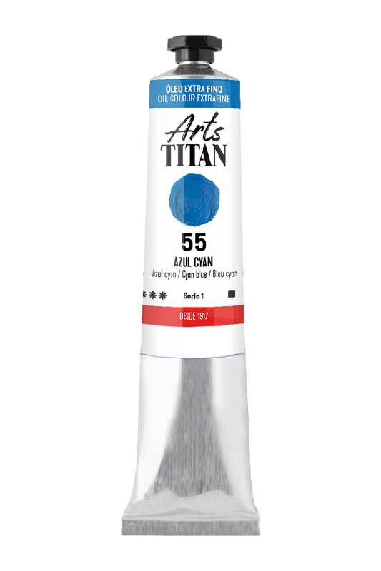 Titan Extra Fine Oil 60ml Series 1 Number 55 Color Blue Cyan
