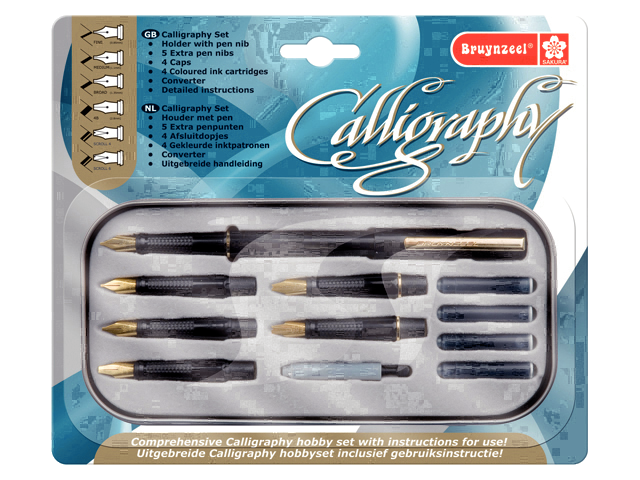 Bruynzeel Kaligraphie Stift Box mit 6 Federn