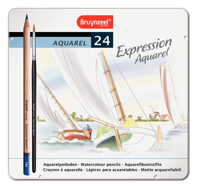Bruynzeel Schachtel mit 24 Aquarellstiften Expression Aquarel