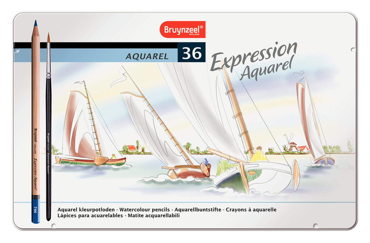 Bruynzeel Caja de 36 lápices acuarelables Expression Aquarel