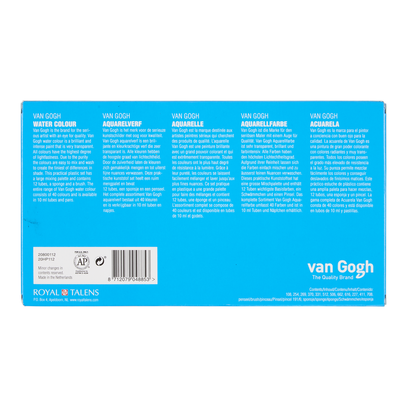 Van Gogh Watercolor Box 12 x 10 ml tubes