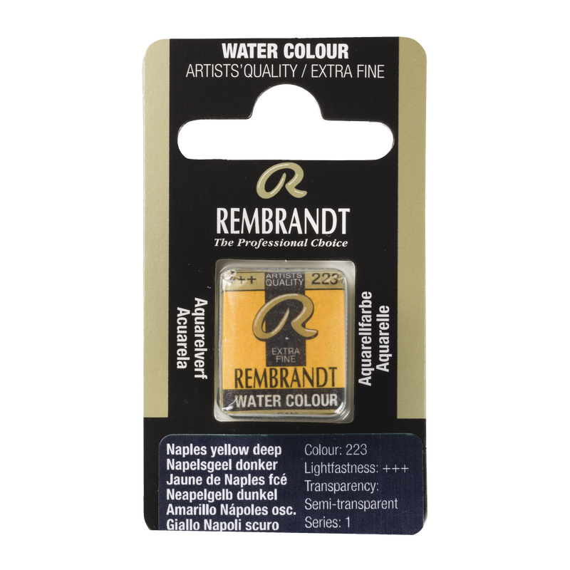 Watercolor Rembrandt 1/2 Godet Watercolor Pill Series 1 No. 223 Dark Naples Yellow