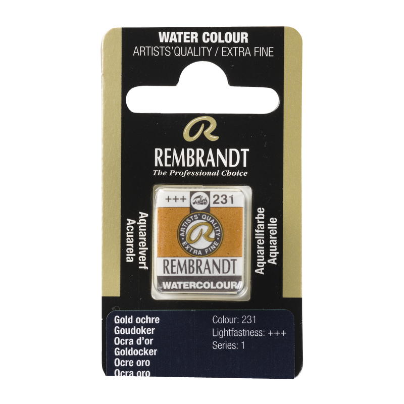 Watercolor Rembrandt 1/2 Godet Watercolor No. 231 Gold Ochre Color Series 1