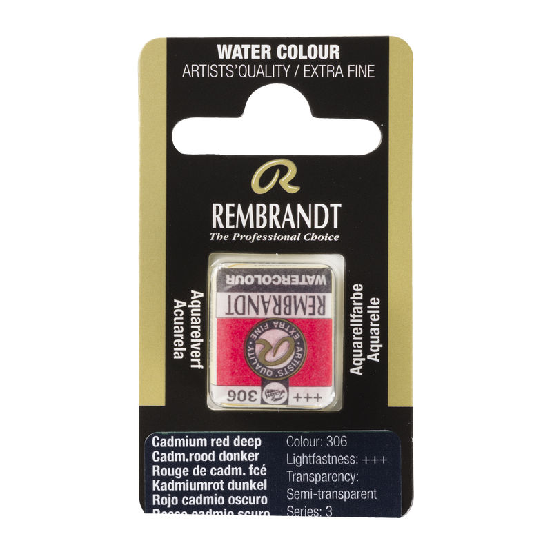 Aquarell Rembrandt Aquarellpinsel 1/2 Godet Serie 3 Nr. 306 Farbe Dark Cadmium Red