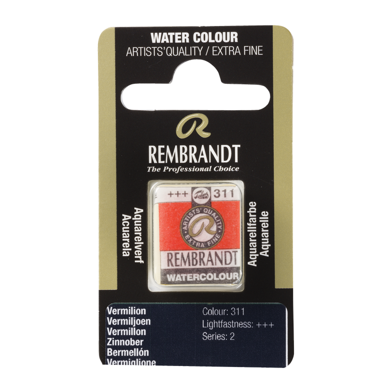 Aquarell Rembrandt Aquarelltopf 1/2 Godet Serie 2 Nr. 311 Farbe Zinnoberrot