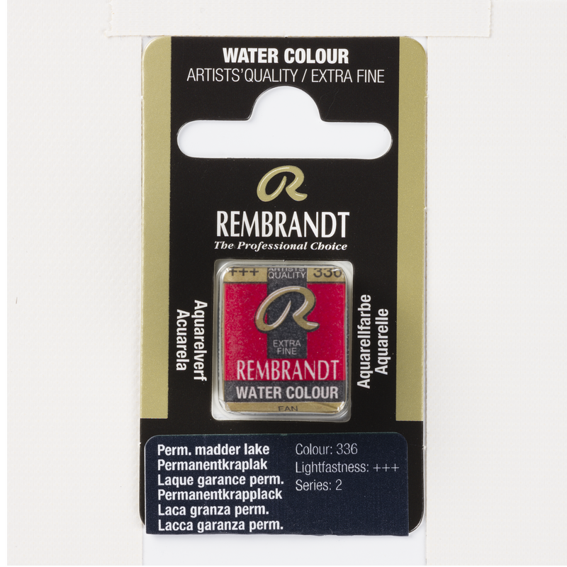 Watercolor Rembrandt 1/2 Godet Watercolor Tablet Series 2 No. 336 Color Permanent Lacquer Chalk