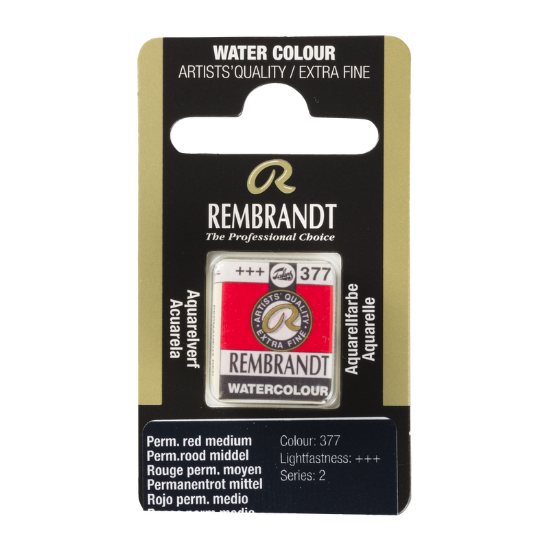 Aquarell Rembrandt Aquarelltopf 1/2 Godet Serie 2 Nr. 377 Rot Permanentes Medium