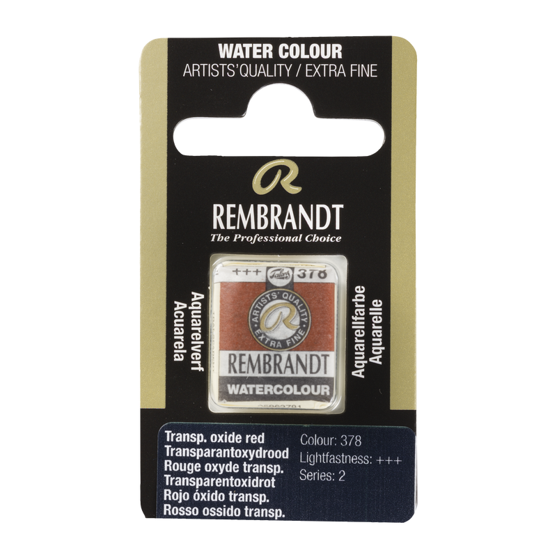 Aquarell Rembrandt Aquarelltopf 1/2 Godet Serie 2 Nr. 378 Farbe Rot Oxid Transparent