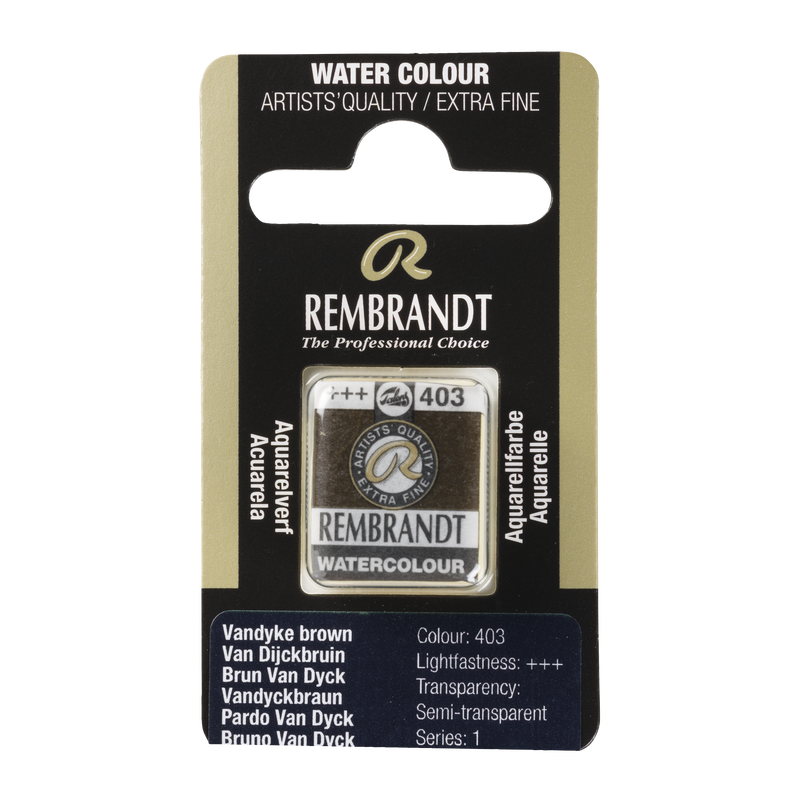 Aquarell Rembrandt 1/2 Godet Aquarellpaste 1/2 Godet Serie 1 Nr. 403 Van Dyck Braun Farbe