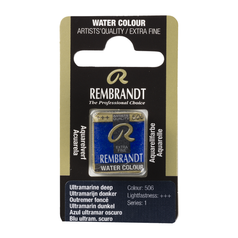 Aquarell Rembrandt Aquarellpinsel 1/2 Godet Serie 1 Nr. 506 Farbe Dunkel Ultramarinblau