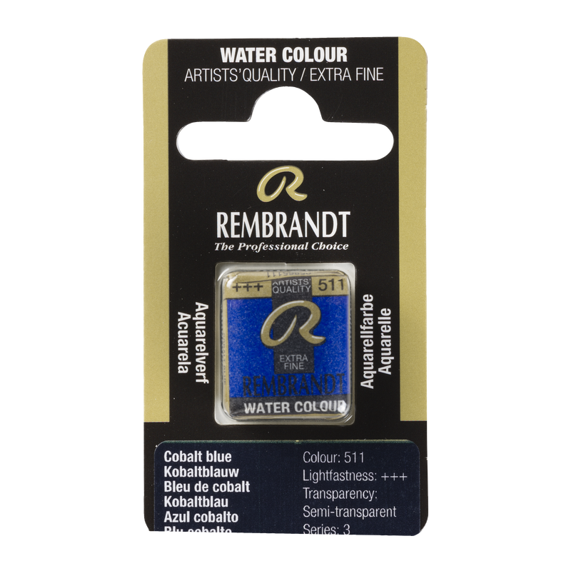 Watercolor Rembrandt Watercolor Brush 1/2 Godet Series 3 No. 511 Color Cobalt Blue