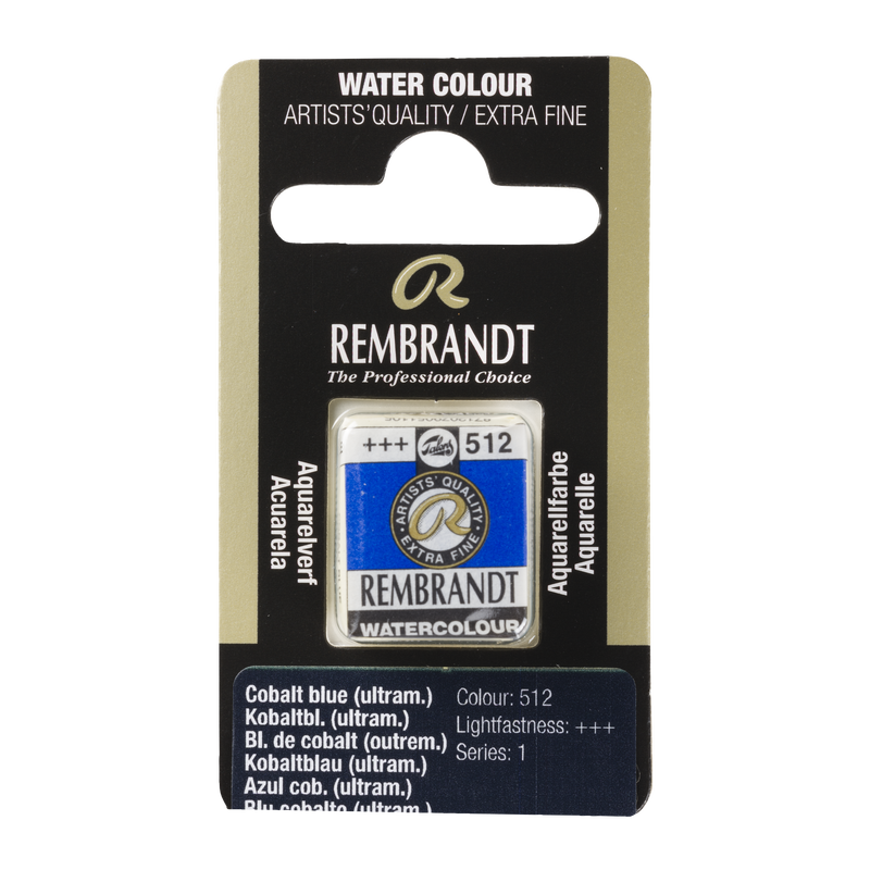 Aquarell Rembrandt Aquarelltopf 1/2 Godet Serie 1 Nr. 512 Farbe Ultramarin Kobaltblau