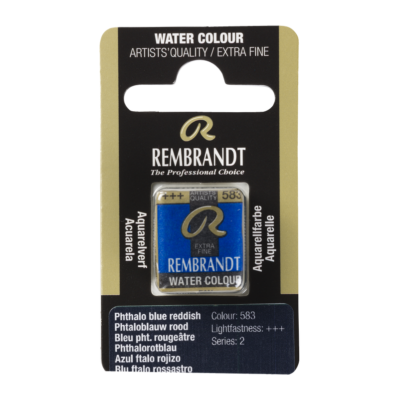 Watercolor Rembrandt Watercolor Pan 1/2 Godet Series 2 No. 583 Color Phthalo Reddish Blue