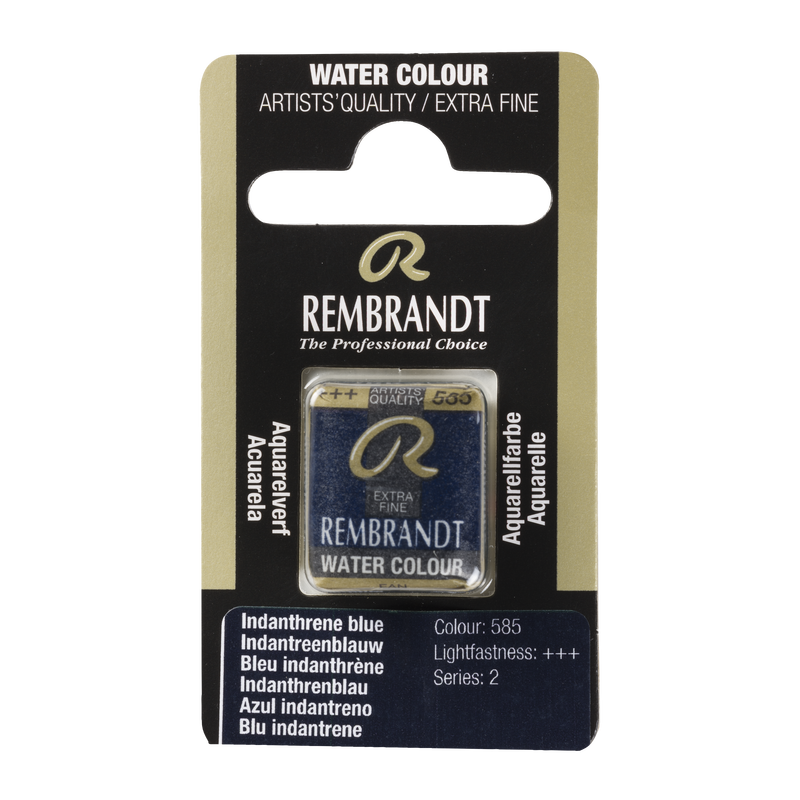 Watercolor Rembrandt Watercolor Pan 1/2 Godet Series 2 No. 585 Indanthrene Blue Color