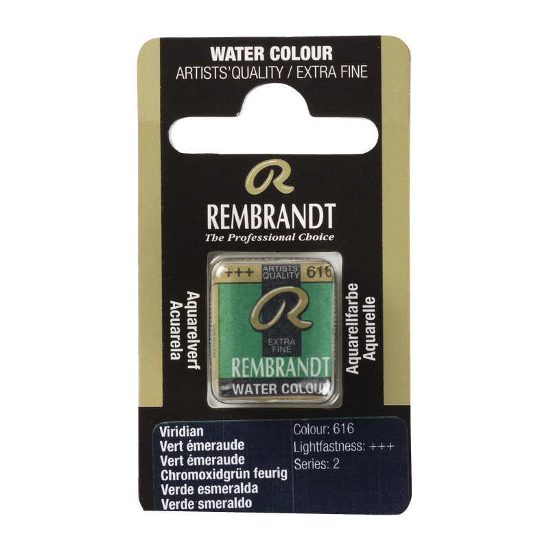 Watercolor Rembrandt 1/2 Godet Watercolor No. 616 Emerald Green