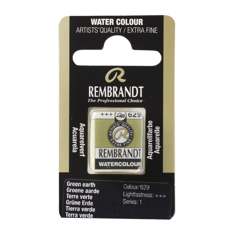 Watercolor Rembrandt 1/2 Godet Watercolor Paste Series 1 No. 629 Earth Color Green