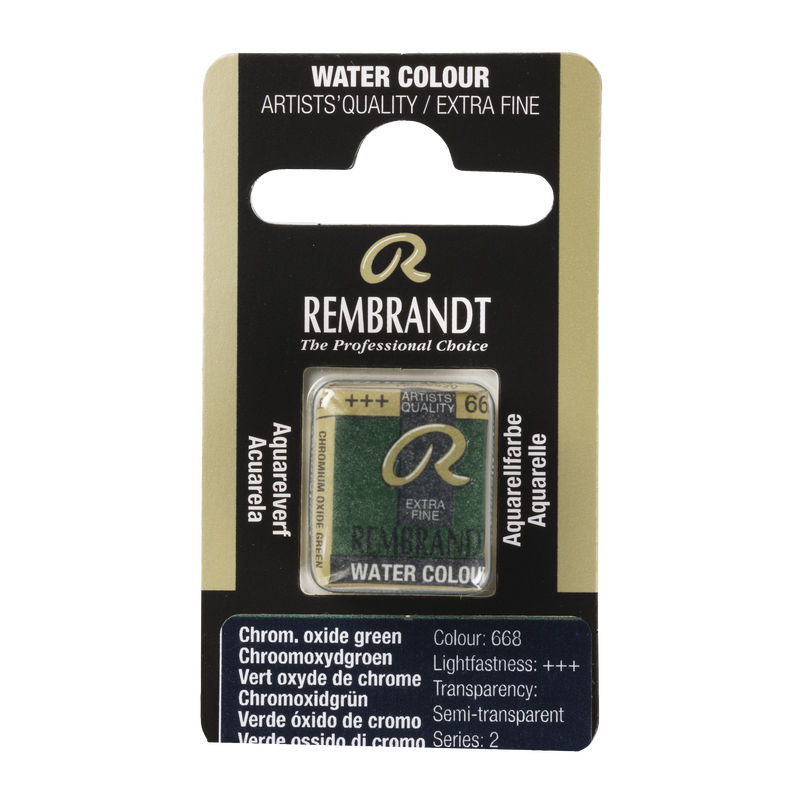 Aquarell Rembrandt Aquarelltopf 1/2 Godet Serie 2 Nr. 668 Farbe Chromoxidgrün