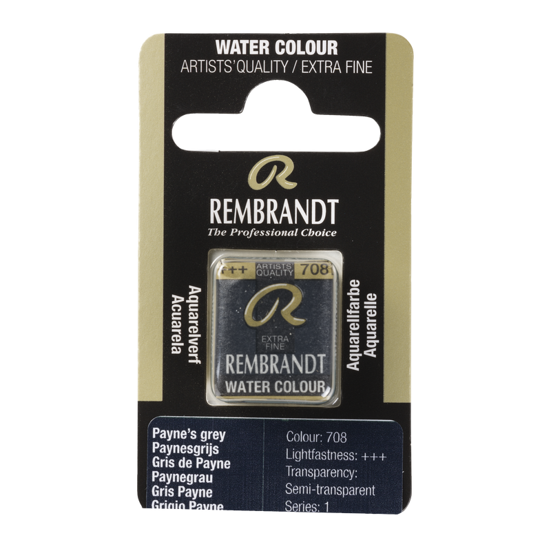 Acuarela Rembrandt Pastilla 1/2 Godet Serie 1 Nº 708 Color Gris Payne