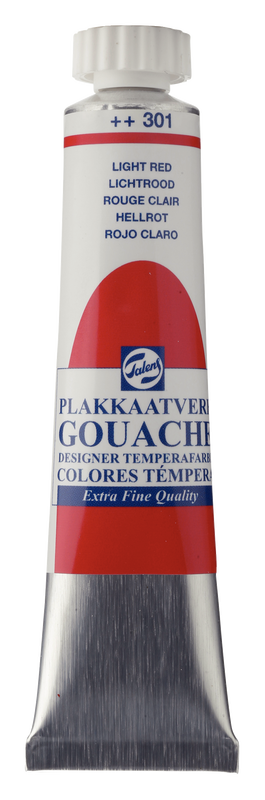 Talens Gouache extra fein, 20 ml Tube Hellrot Nr. 301