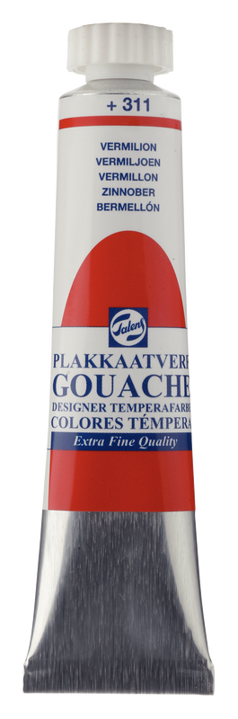 Talens gouache extra fine, 20 ml tube Vermilion Nº 311