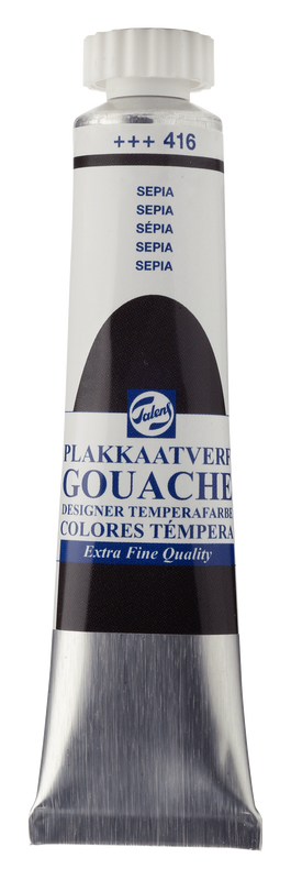 Talens extra fine tempera, 20 ml tube Sepia Nº 416