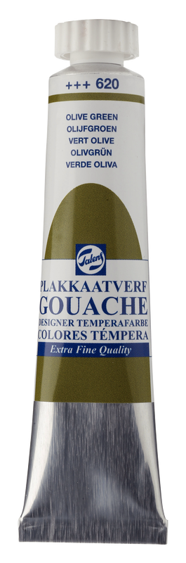 Talens Gouache extra fein, 20 ml Tube Olivgrün Nr. 620
