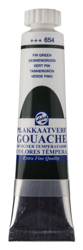 Talens Gouache extra fein, 20 ml Tube Tannengrün Nr. 654