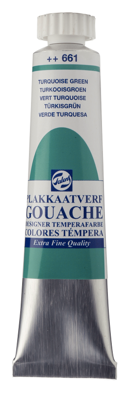 Talens témpera extra fina, tubo 20 ml Verde Turquesa Nº 661