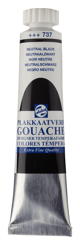 Talens gouache extra fine, 20 ml tube Neutral Black Nº 737
