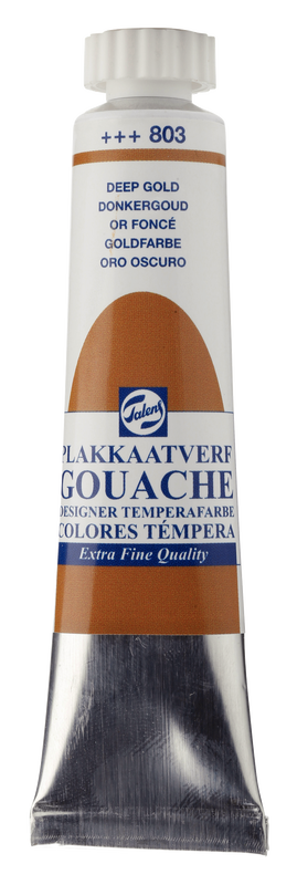 Talens Gouache extra fein, 20 ml Tube Dunkelgold Nr. 803