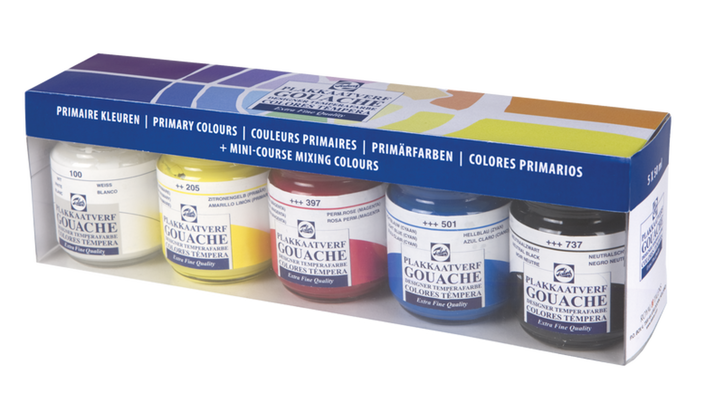 Talens Set 5 Gouache Talens Tempera 50 ml primary colors