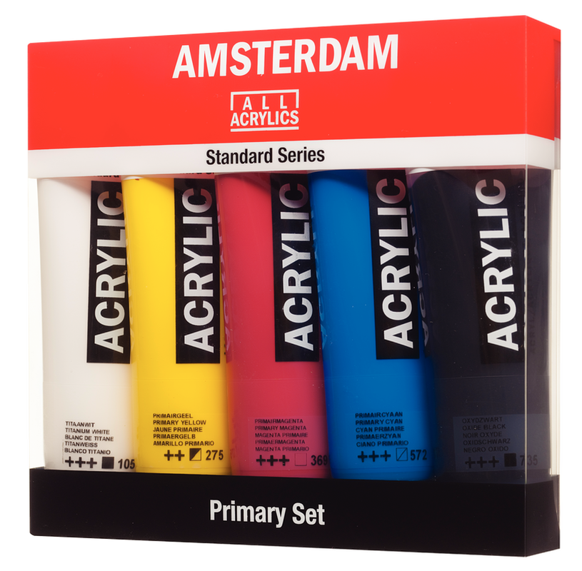 Amsterdam Acrylics Set 120 ml 5 primary colors