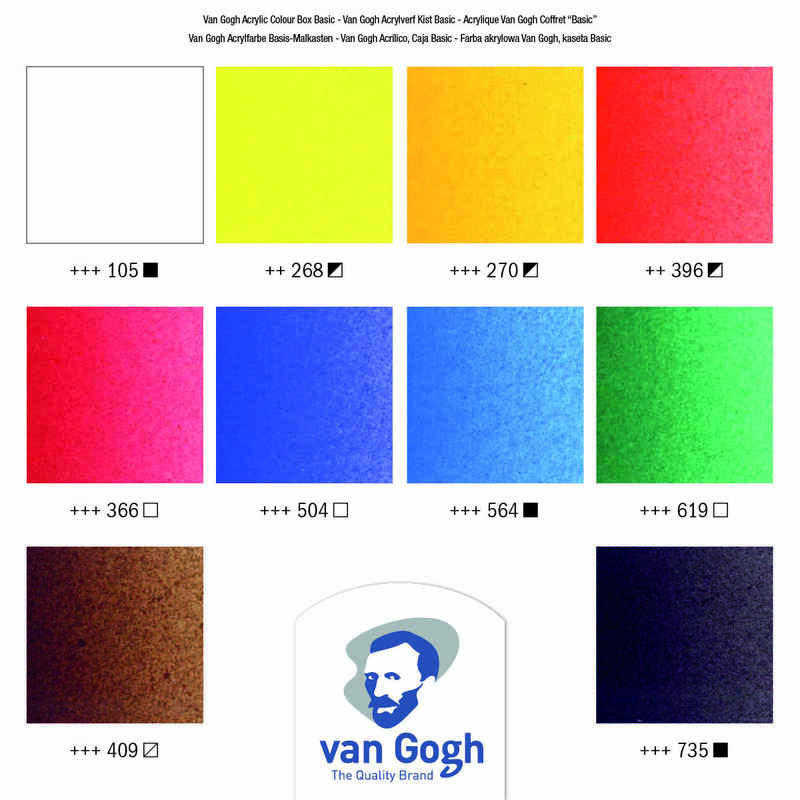 Van Gogh  Caja de Madera de Acrílicos Gac Basic 10 tubos x 40ml