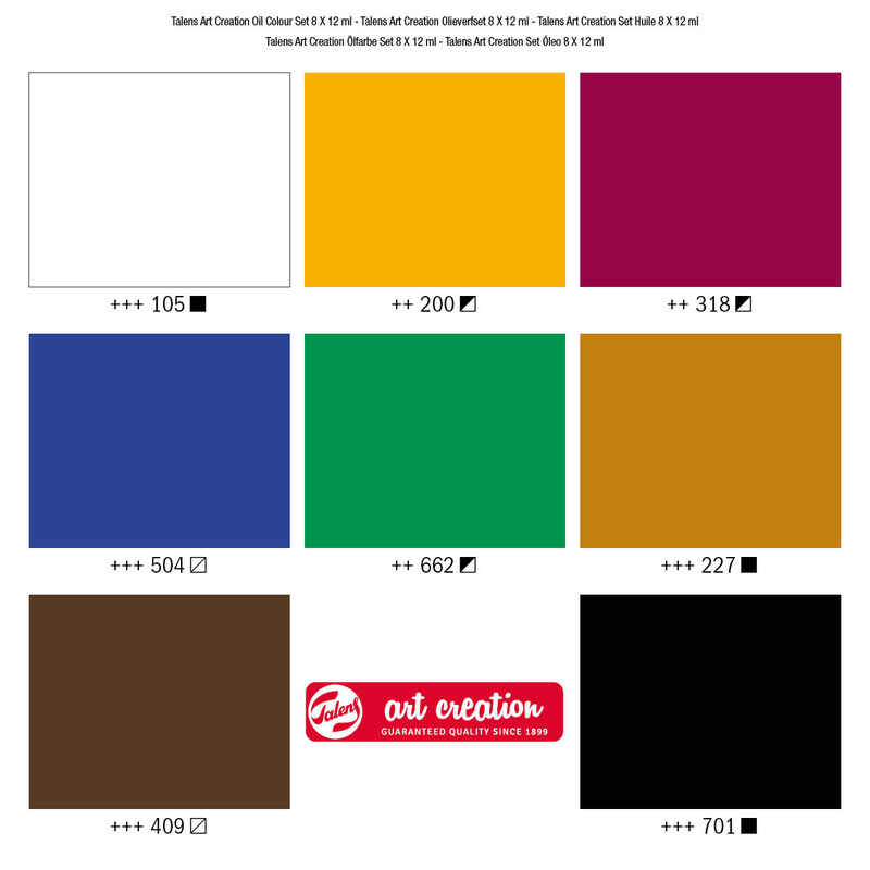 Art Creation Set de 8 tubos de Óleo x 12 ml