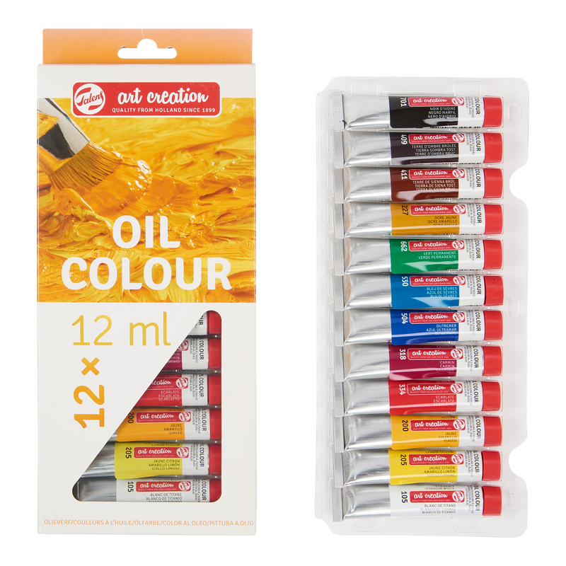 Art Creation Set von 12 Tuben Ölfarben x 12 ml