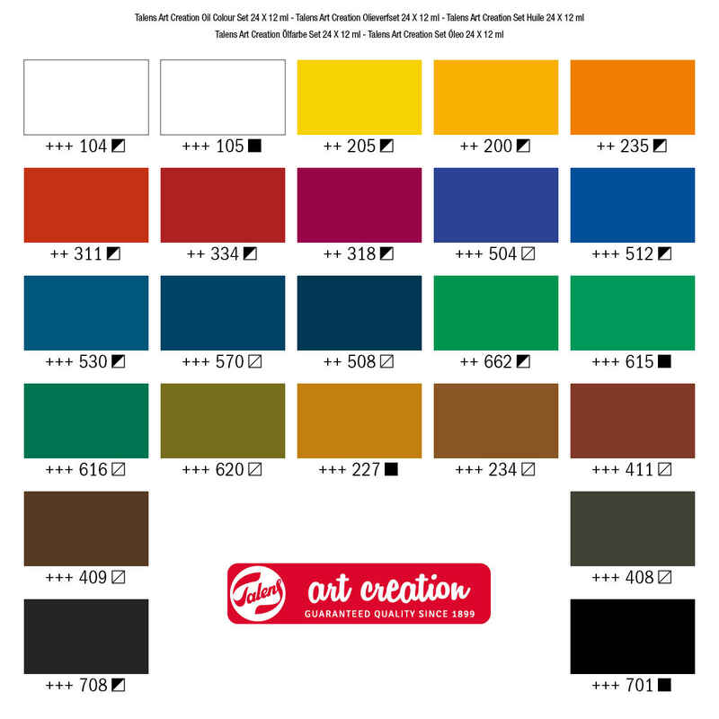 Art Creation Set of 24 tubes of Oil Paint x 12 ml