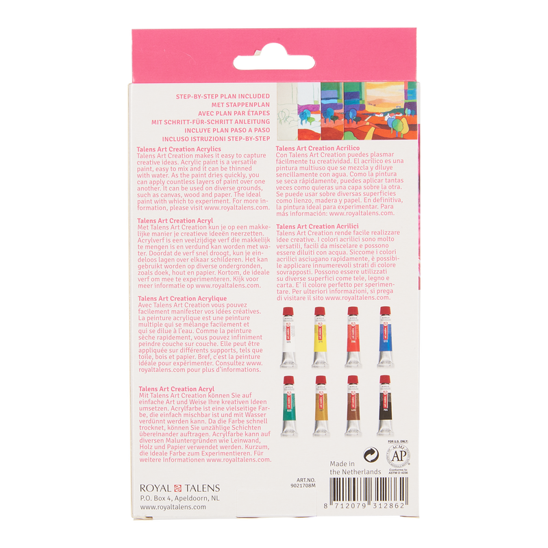 Art Creation Set de 8 tubos de Acrílico x 12 ml