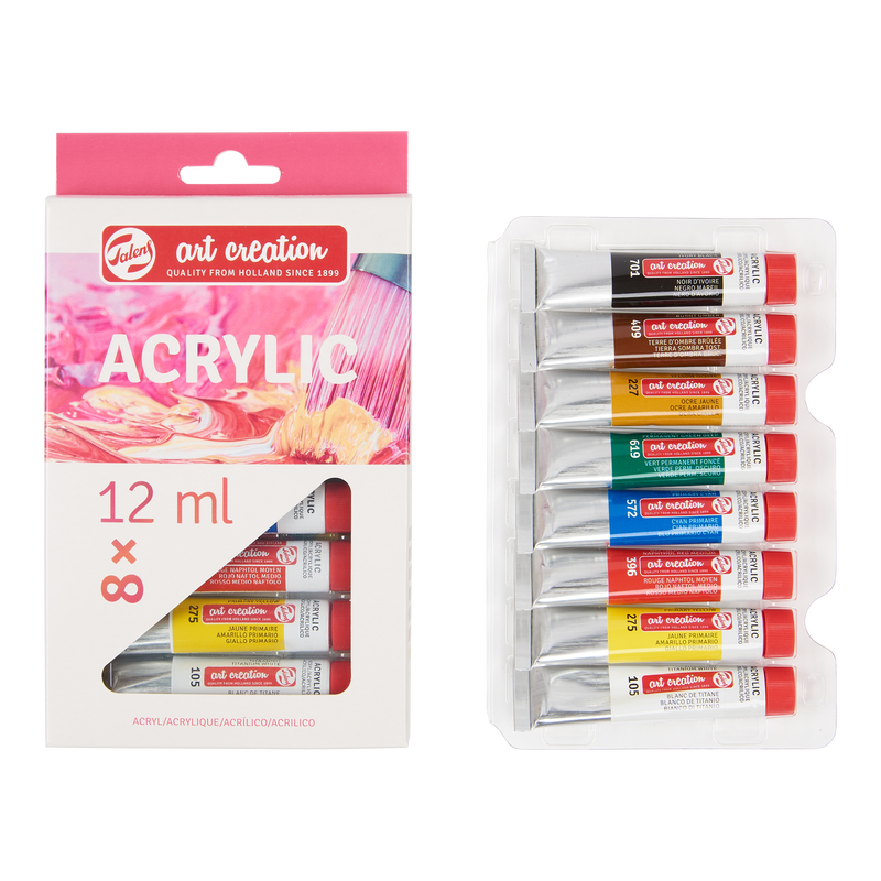 Art Creation Set de 8 tubos de Acrílico x 12 ml