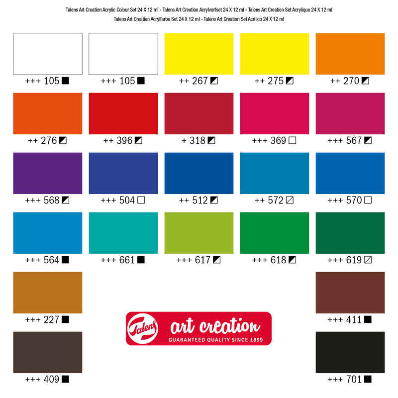 Art Creation Set de 24 tubos de Acrílico x 12 ml
