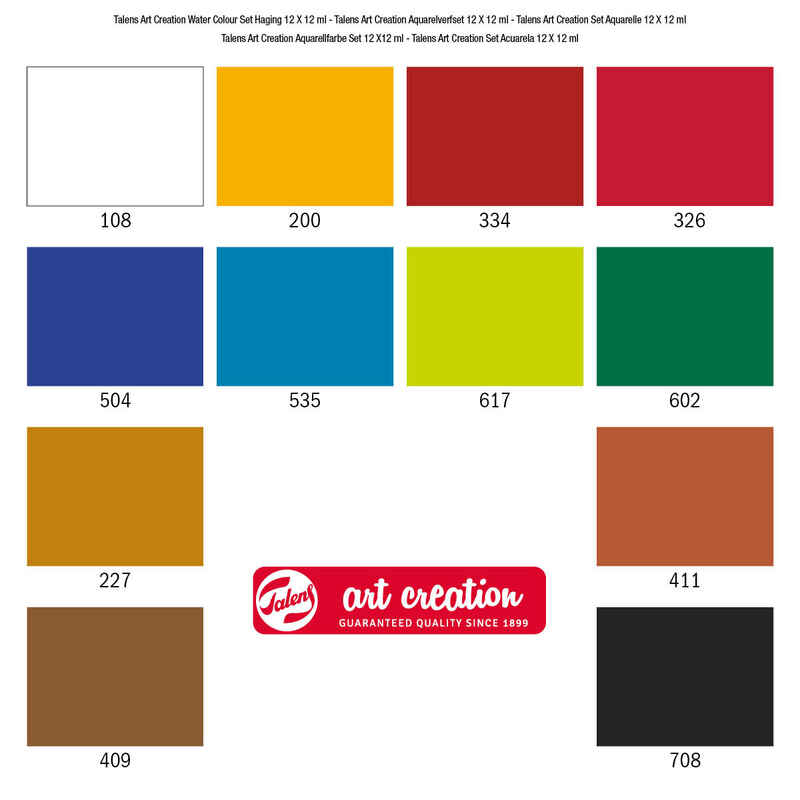 Art Creation Set mit 12 Tuben Aquarellfarbe 12 ml