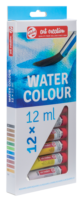 Art Creation Set mit 12 Tuben Aquarellfarbe 12 ml