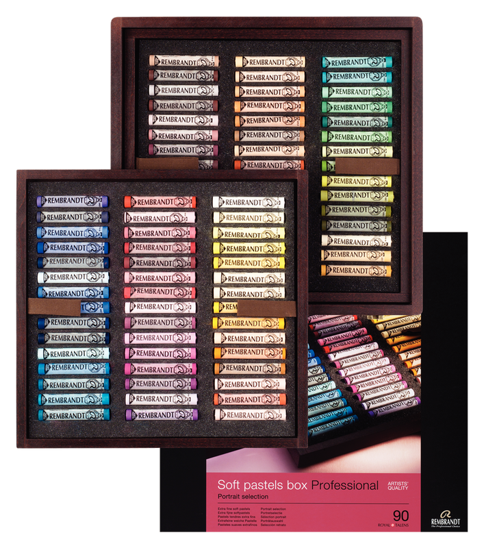 Rembrandt Caja de Madera Soft Pasteles 300H90P  90 barras retrato