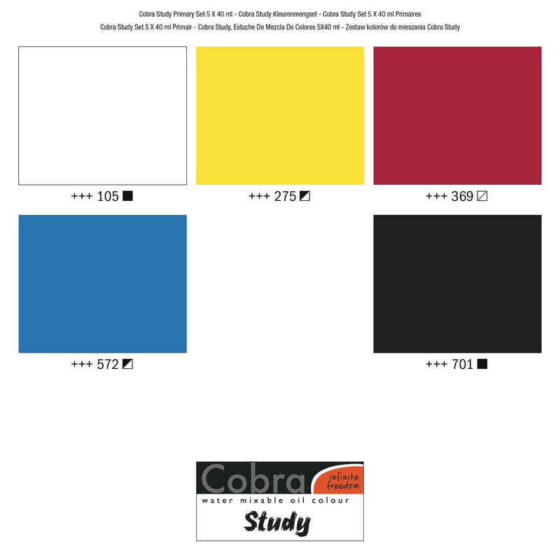 Cobra Study- Ölfarben auf Wasserbasis 5 x 40 ml Set