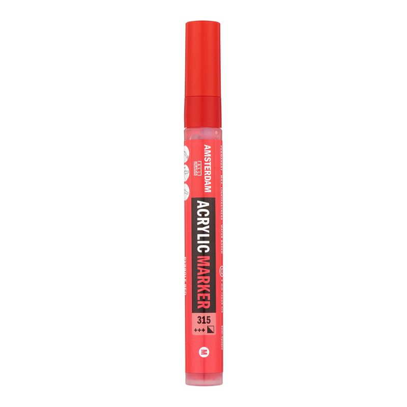 Amsterdam Rotulador Acrílico Punta Media Acrylic Marker Número 315 Color Rojo Pyrrole