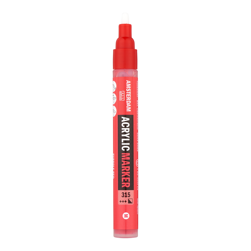 Amsterdam Rotulador Acrílico Punta Media Acrylic Marker Número 315 Color Rojo Pyrrole