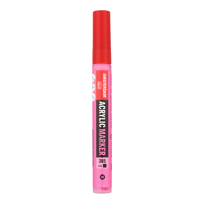 Amsterdam Rotulador Acrílico Punta Media Acrylic Marker Número 385 Color Rosa Quinacridona Claro